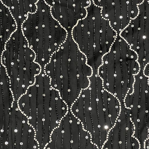 Silhouettes Dress Women's 20 ROARING 20s Sequins Beaded Flapper Girl Dress Black - Picture 5 of 17